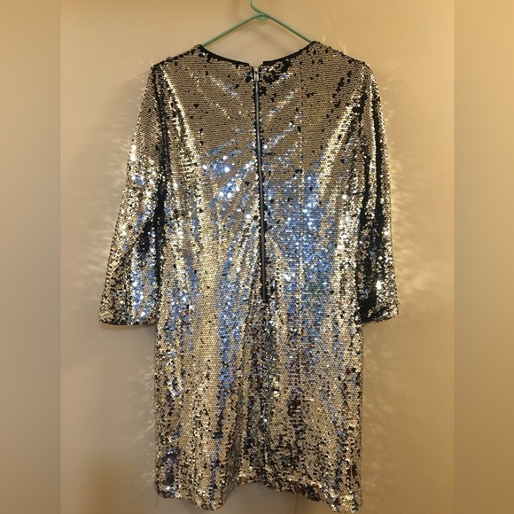 08. Lulus Main Event Silver Sequin Sheath Dress - Picture 12 of 14